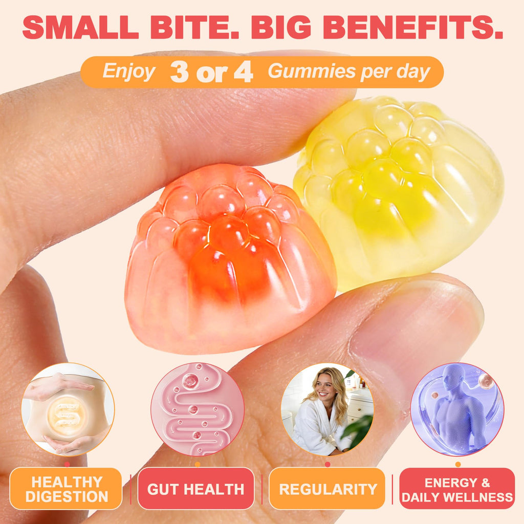 10g Fiber Gummies for Adults with Probiotics, Sugar Free Fiber Supplement with Organic Super Greens & Digestive Enzymes, Supports Gut Health, - FENGGESTORE20