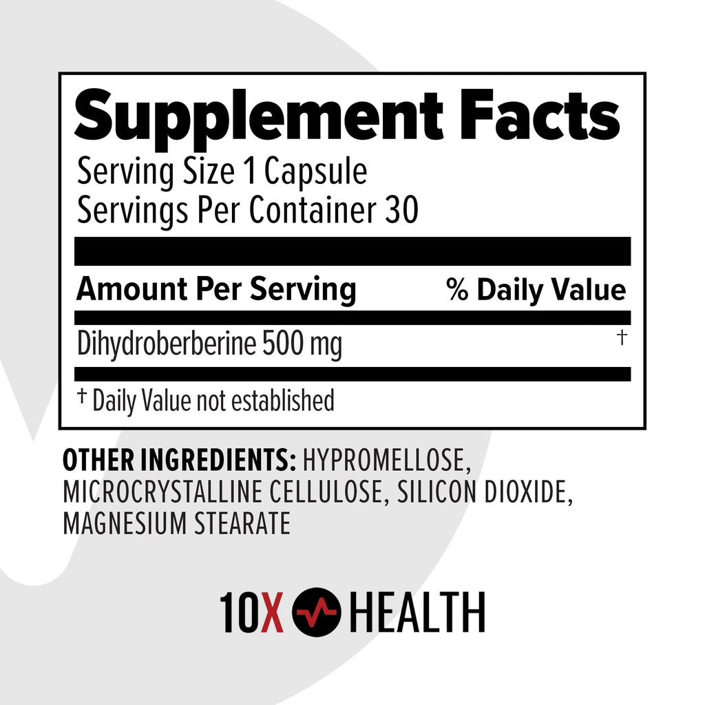 10X Health Berberine Supplement 500mg - Contains Dihydroberberine Supplement for Better Absorption - Supports Cardiovascular & Gut Health - FENGGESTORE20