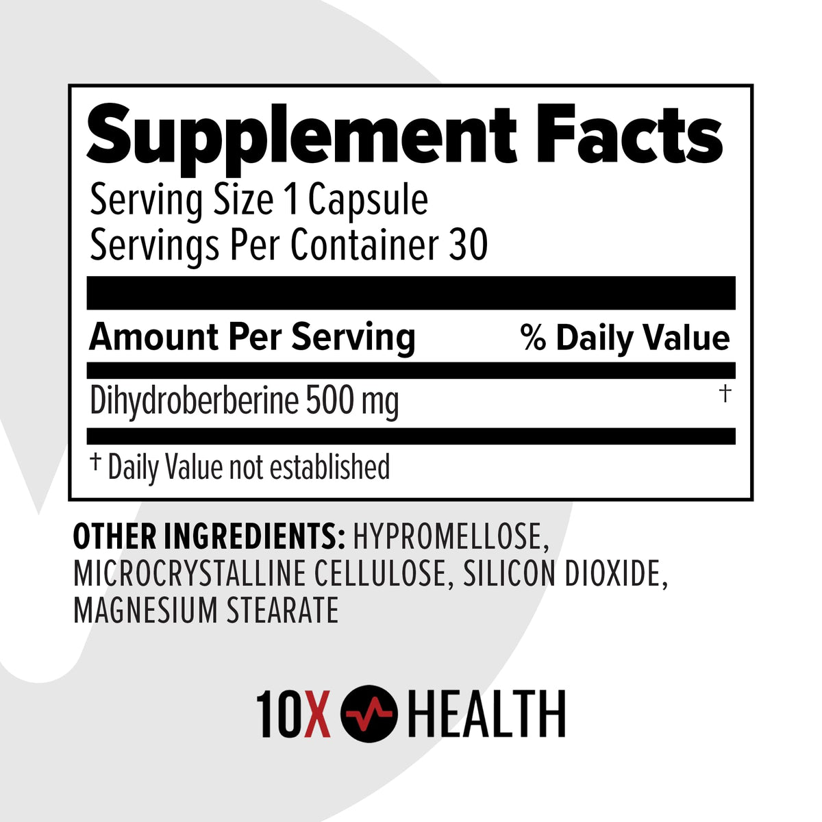 10X Health Berberine Supplement 500mg - Contains Dihydroberberine Supplement for Better Absorption - Supports Cardiovascular & Gut Health - FENGGESTORE20