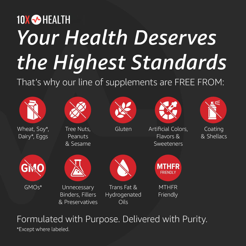 10X Health Probiotics for Men - 60 Capsules Immune Support Supplement & Probiotics for Digestive Health with Lactobacillus Rhamnosus, - FENGGESTORE20