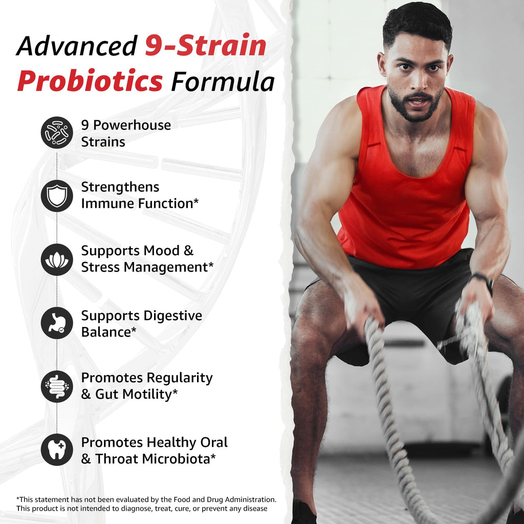 10X Health Probiotics for Men - 60 Capsules Immune Support Supplement & Probiotics for Digestive Health with Lactobacillus Rhamnosus, - FENGGESTORE20