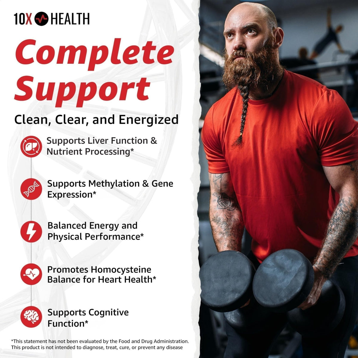 10X Health TMG Supplements - Trimethylglycine Supplement for Liver Support, Heart Wellness, Energy, Homocysteine Levels - TMG Capsules with Betaine Anhydrous - FENGGESTORE20