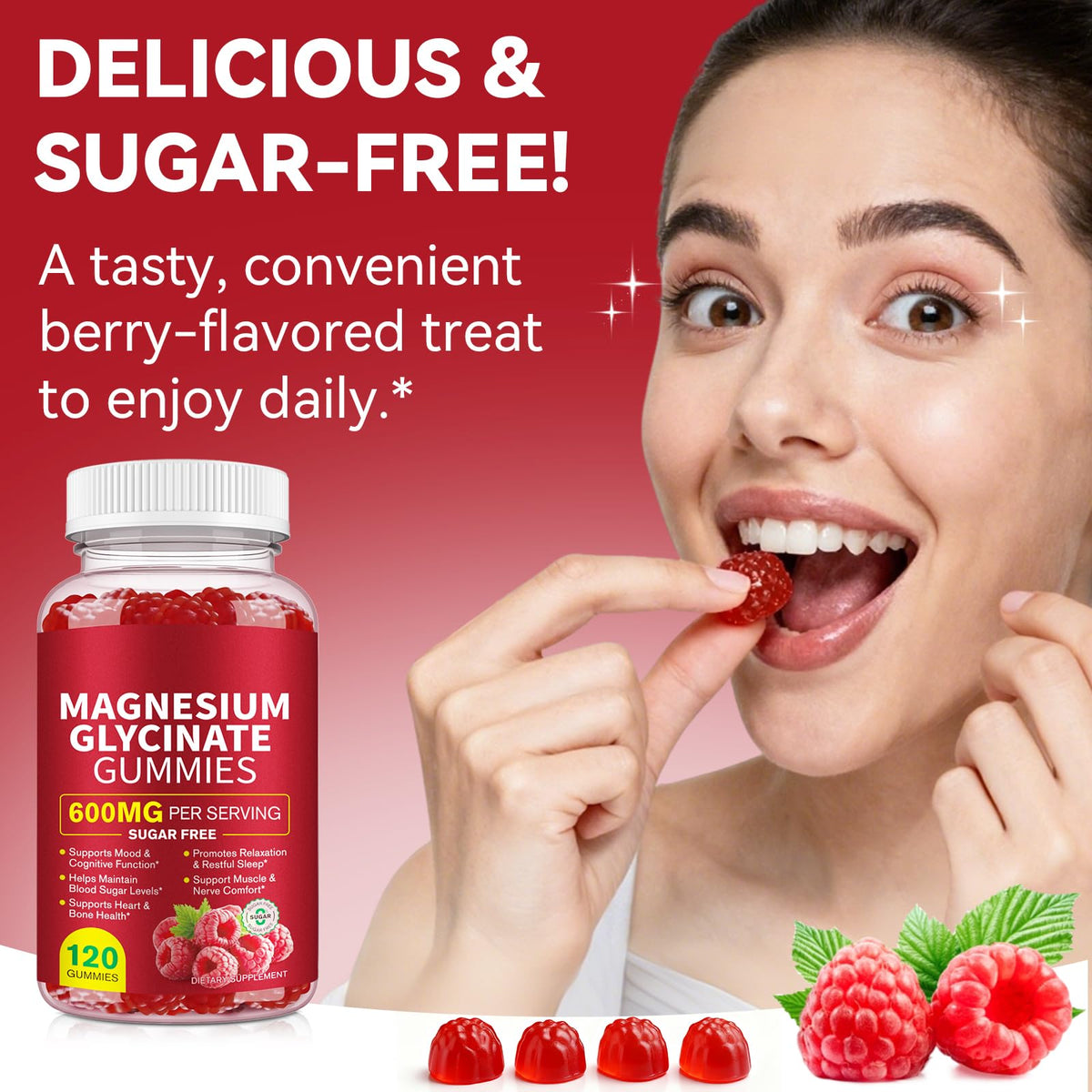 120 Count Magnesium Glycinate Gummies 600mg for Adults, Supports Relaxation, Magnesium Glycinate Chewable, - FENGGESTORE20