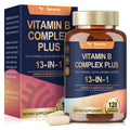 13-in-1 Vitamin B Complex Plus with Vitamin B1, B2, B3 (Niacinamide), B4, B5, B6, B7 (Biotin), B8 (Inositol), B9 (Folate), B12, C, D3, K2 - Energy, Nerve, - FENGGESTORE20