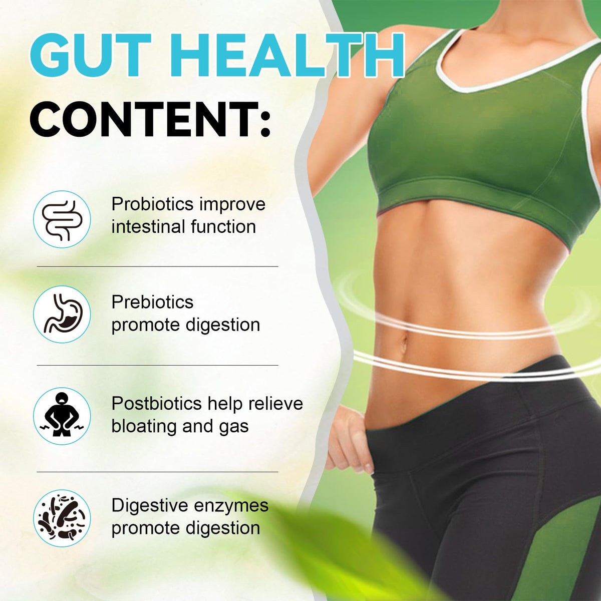 14-in-1 Gut Health with Probiotics, Prebiotics, Postbiotics & Digestive Enzymes for Women & Men, 60 Billion CFU Probiotics for Digestion, Strong Immunity, - FENGGESTORE20