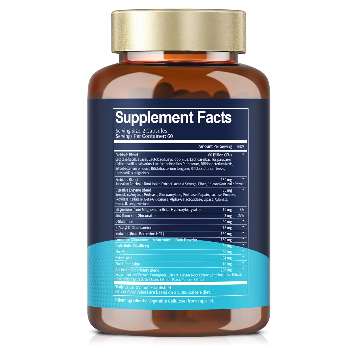 14-in-1 Gut Health with Probiotics, Prebiotics, Postbiotics & Digestive Enzymes for Women & Men, 60 Billion CFU Probiotics for Digestion, Strong Immunity, - FENGGESTORE20