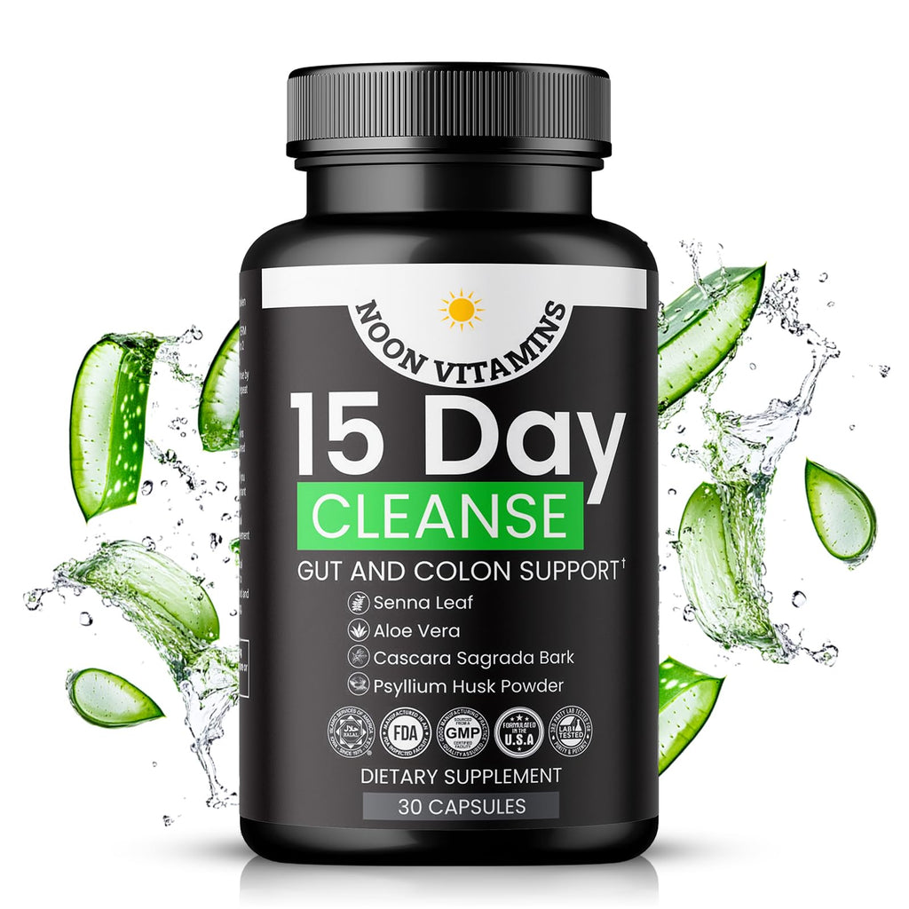 15-Day Colon Cleanse & Gut Detox – Natural Probiotic Cleanser with Senna Leaf, Psyllium & Aloe – Halal for Men & Women – Supports Digestive Health - FENGGESTORE20
