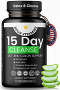 15-Day Colon Cleanse & Gut Detox – Natural Probiotic Cleanser with Senna Leaf, Psyllium & Aloe – Halal for Men & Women – Supports Digestive Health - FENGGESTORE20