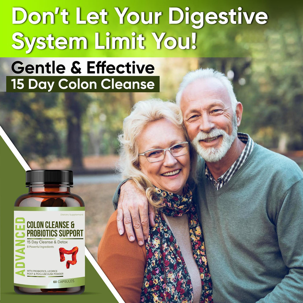 15 Day Gut Cleanse Detox for Women & Men - Advanced 15 Days Colon Cleanse with Probiotics and Psyllium Husk for Constipation Relief, Digestive Health, - FENGGESTORE20