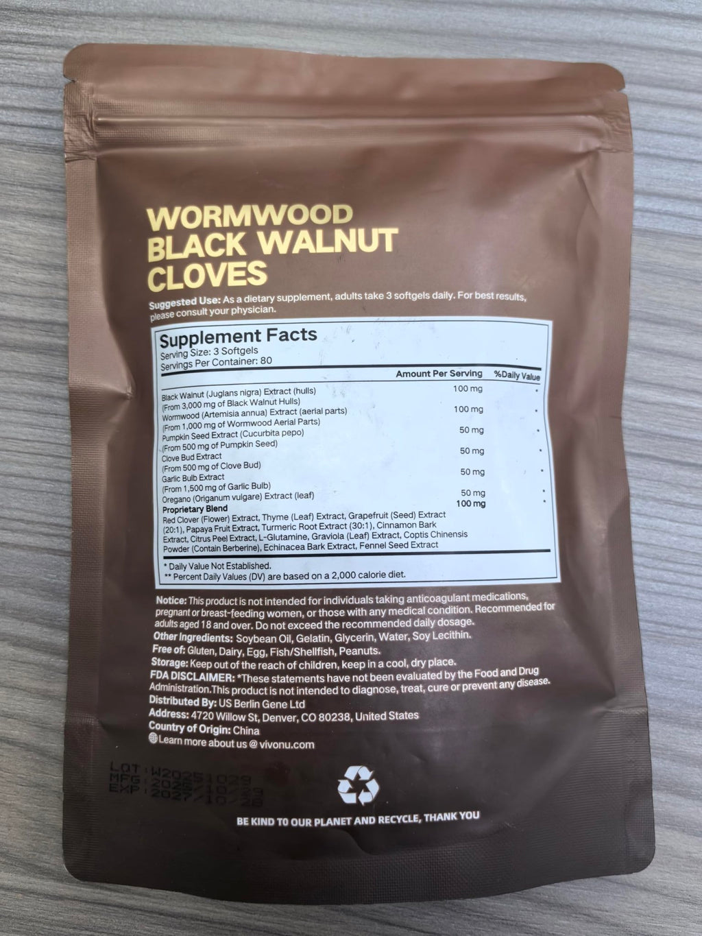 18-in-1 Black Walnut Wormwood Cleanse for Humans, 80 Day Supply, Serving, Rapid Gut Cleanse & Digestive Health with Clove, Garlic, Turmeric, Pumpkin Seed, - FENGGESTORE20