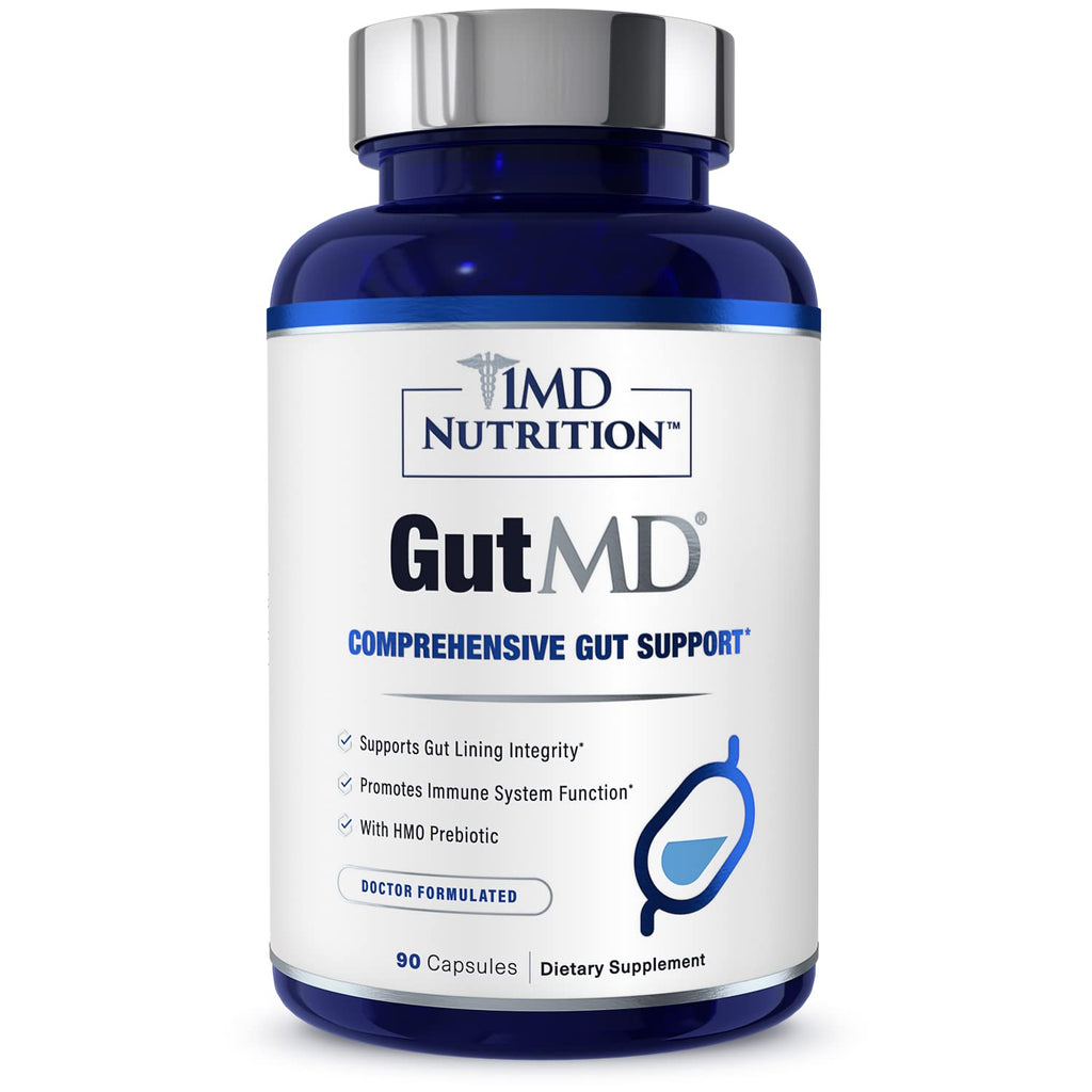 1MD Nutrition GutMD - L-Glutamine Capsules w/Prebiotic for Gut Health - L Glutamine Supplement - Supports Healthy Digestive - FENGGESTORE20