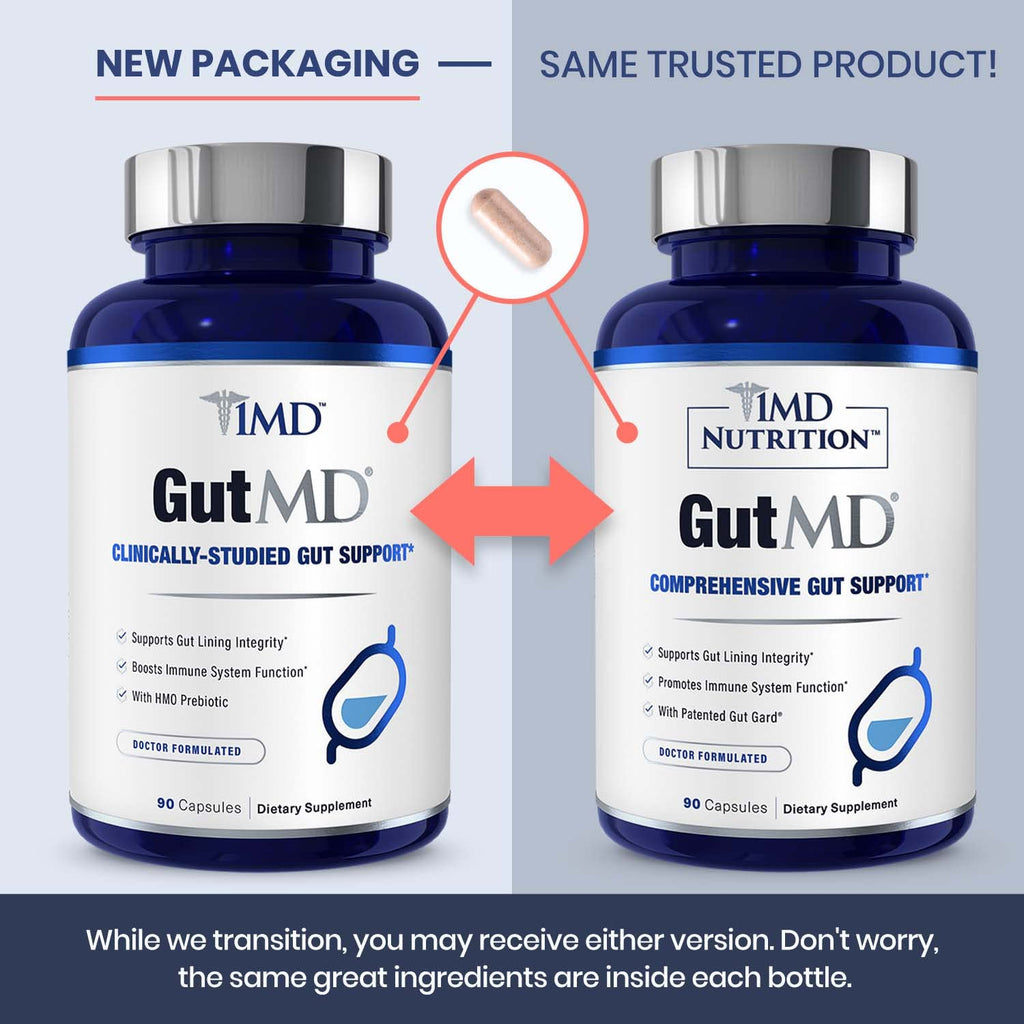 1MD Nutrition GutMD - L-Glutamine Capsules w/Prebiotic for Gut Health - L Glutamine Supplement - Supports Healthy Digestive - FENGGESTORE20