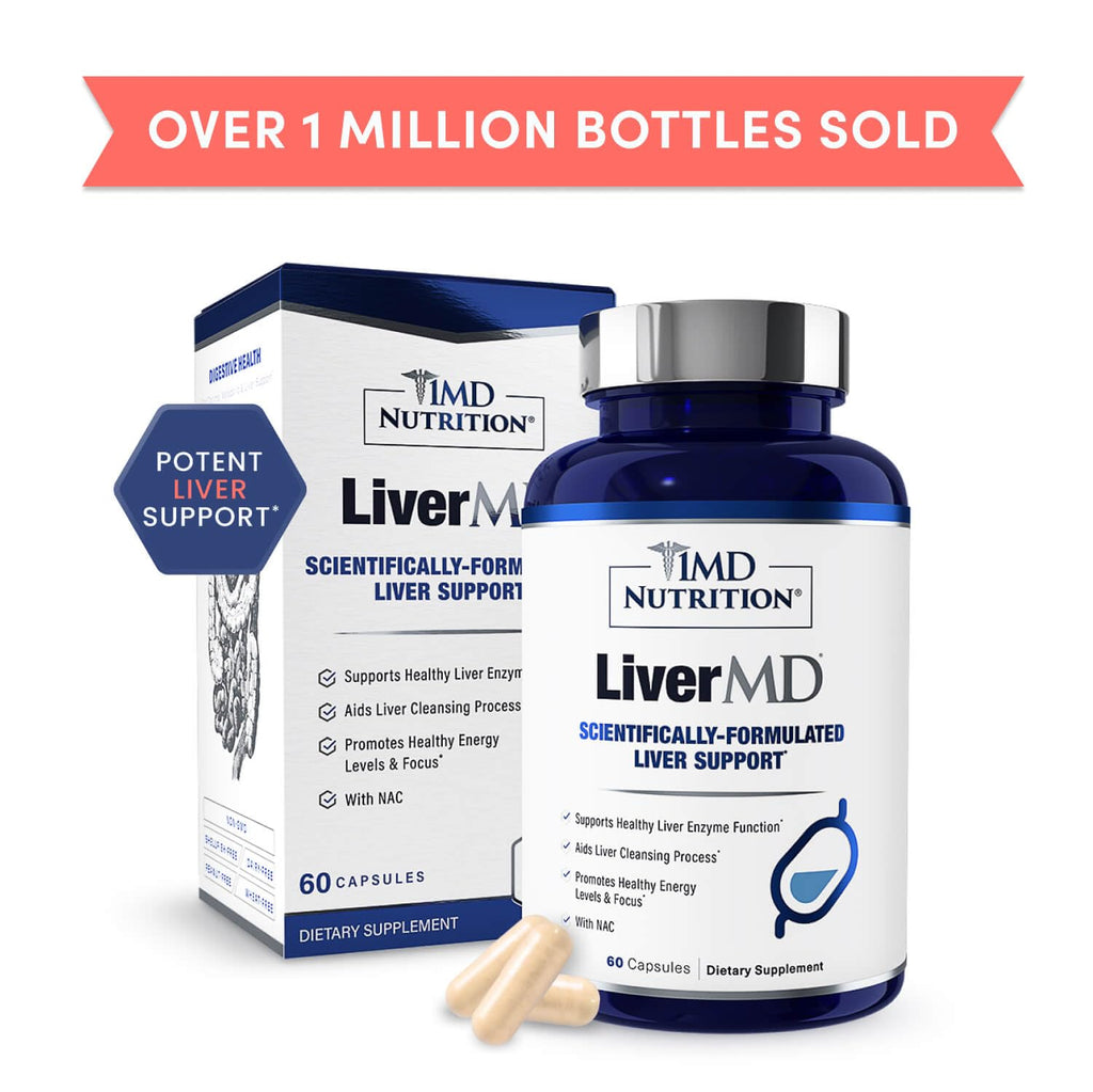1MD Nutrition LiverMD - Liver Support Supplement | Siliphos Milk Thistle Extract & NAC - Supports Healthy Energy, Immunity & Overall Health - FENGGESTORE20