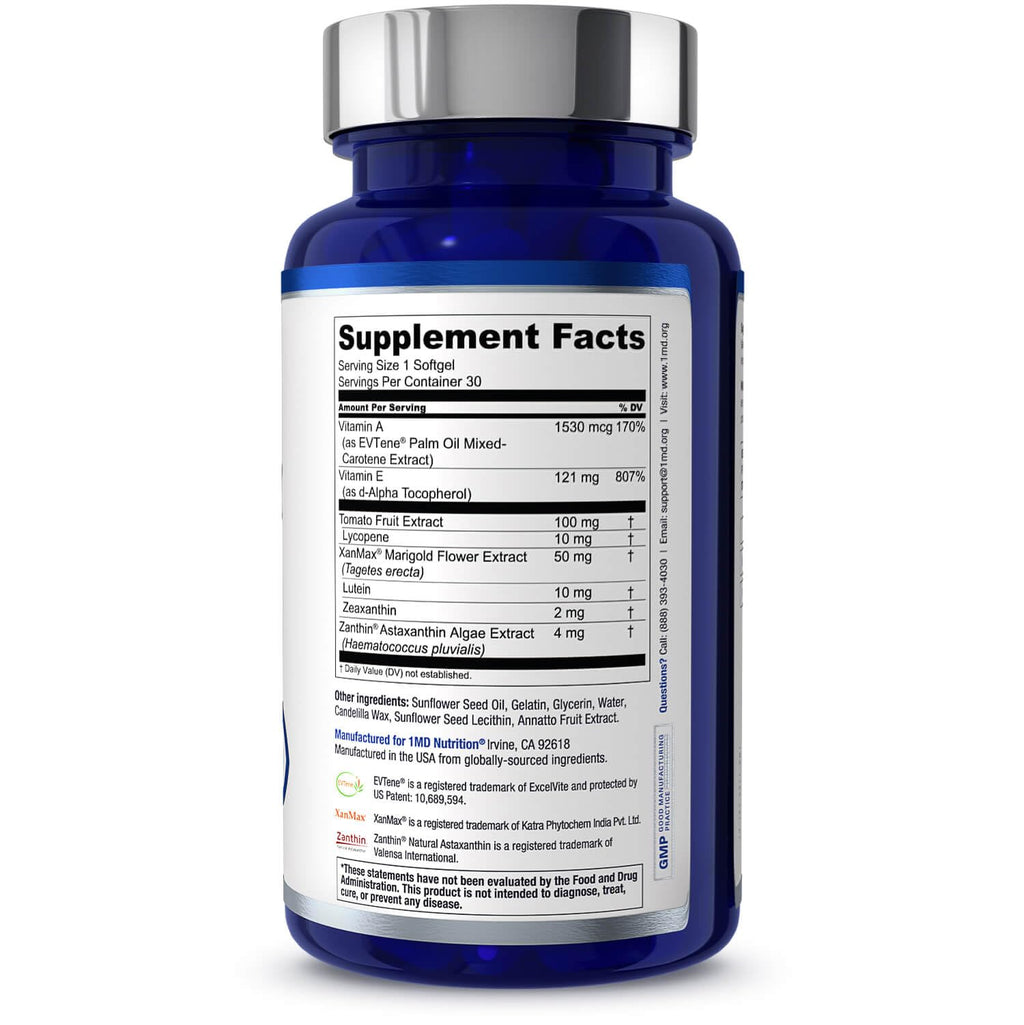 1MD Nutrition VisionMD Eye Vitamin CARMIS - Eye Supplement for Adults - with OptiLut Lutein & Zeaxanthin - Supports Vision Health Care, Everyday Eye Strain - FENGGESTORE20