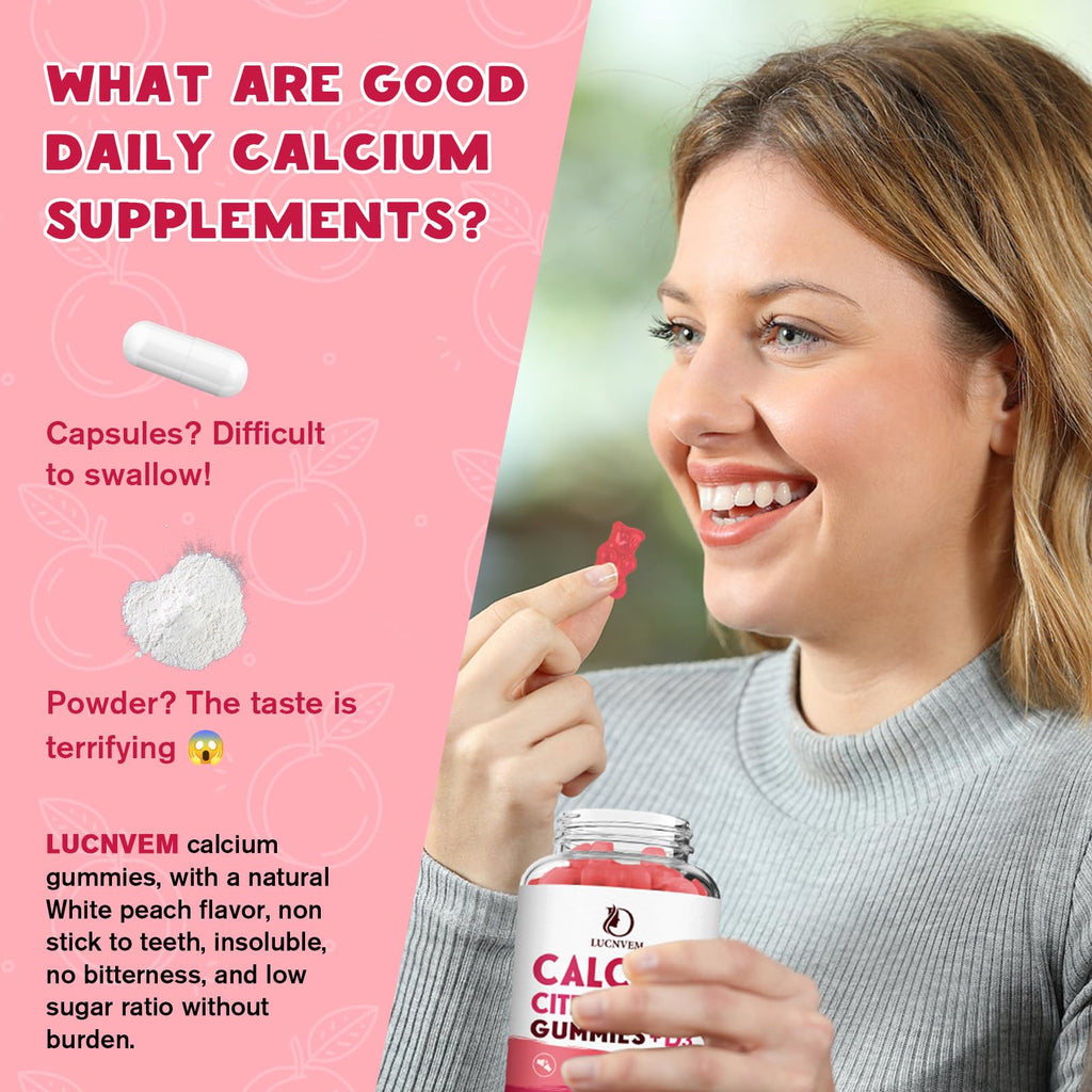 (2 Pack) Calcium Citrate 1200mg with Vitamin D3 Supplements Gummies for Women & Men, Calcium Gummies with Vitamin D3 K2, High Absorption - FENGGESTORE20