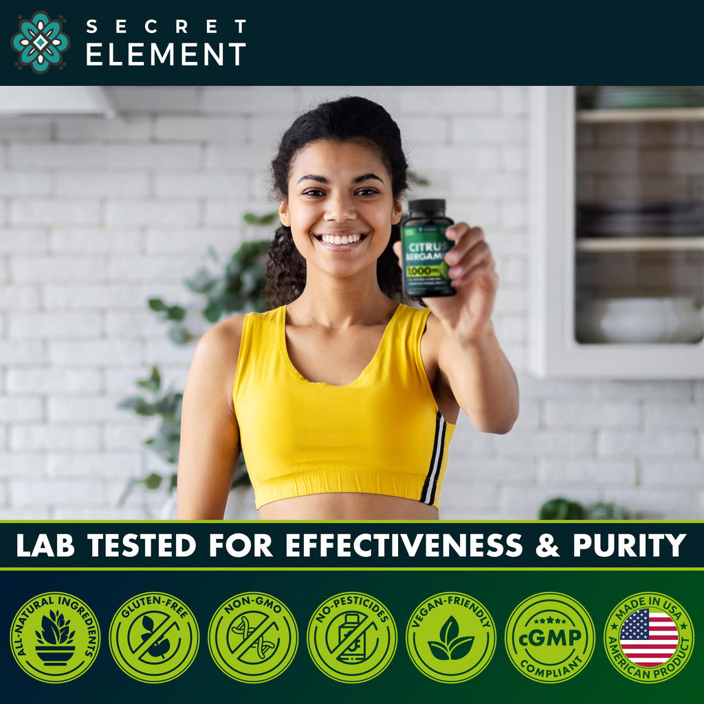 (2 PACK) Citrus Bergamot Extract 1000mg - Citrus Bergamot Supplement for Circulatory Health, Immunity, and Graceful Aging - 2x the potency of Citrus Bergamot 500mg - FENGGESTORE20