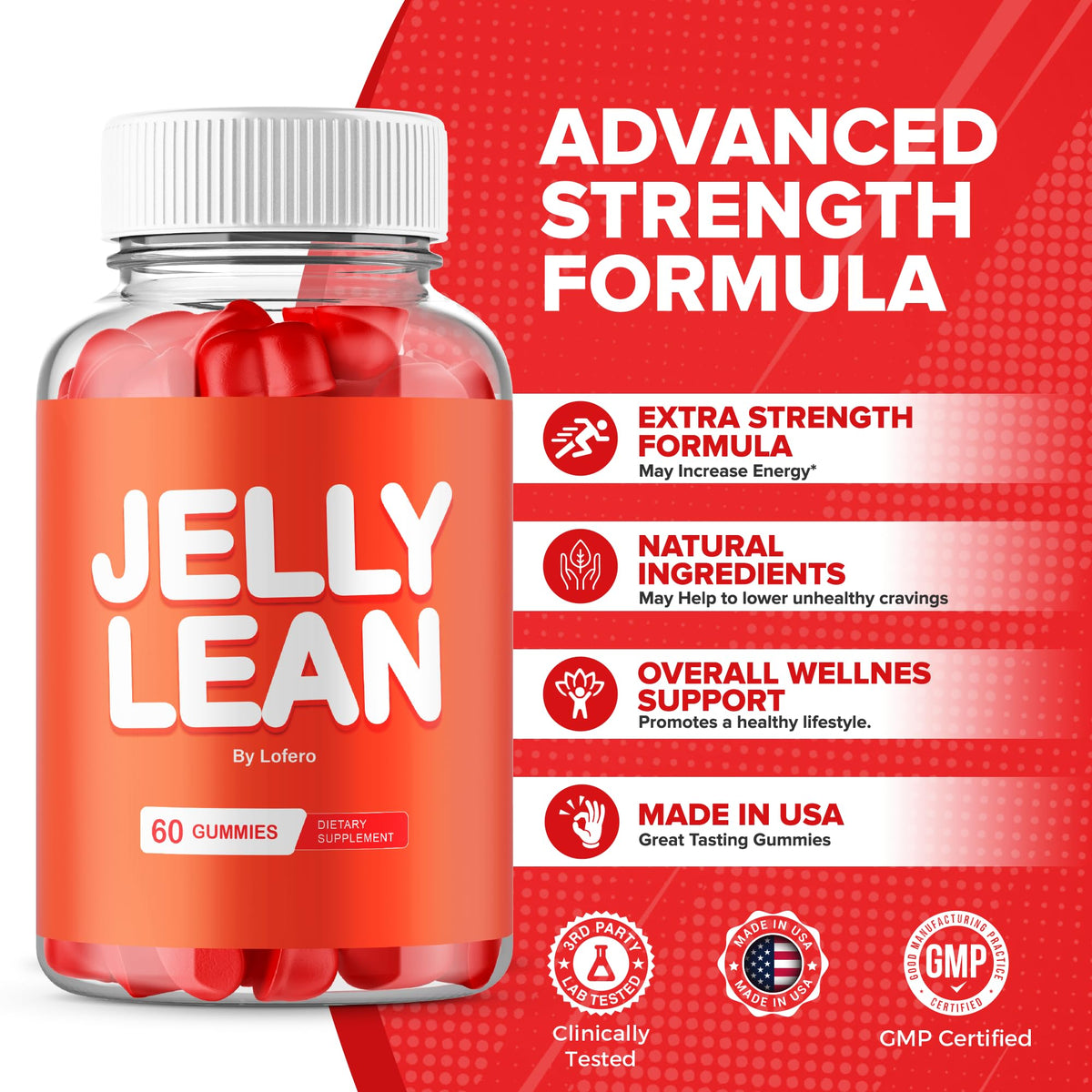 (2 Pack) Jelly Lean Gummies, JellyLean Gummys Loss Support Formula, Premium All-Natural Ingredients Advanced Maximum Strength for Overall Health & Wellness Supplement - FENGGESTORE20