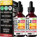 (2 Pack) Vitamin B12 and B6 Liquid Drops, B12 Sublingual Vitamin B Complex - B 12 Vitamin 5000mcg - B12 Methylcobalamin for Energy - FENGGESTORE20