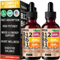 (2 Pack) Vitamin B12 and B6 Liquid Drops, B12 Sublingual Vitamin B Complex - B 12 Vitamin 5000mcg - B12 Methylcobalamin for Energy - FENGGESTORE20