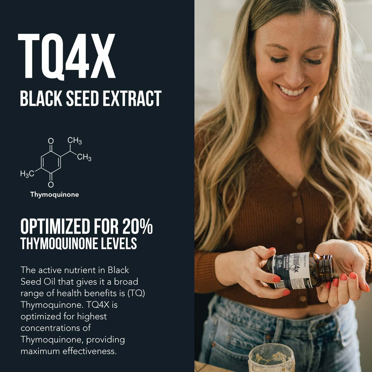 20% Thymoquinone Black Seed Extract Capsules - TQ-Advanced 4X®: Potent Thymoquinone Concentration Available - 60:1 Concentrate from Nigella Sativa - FENGGESTORE20