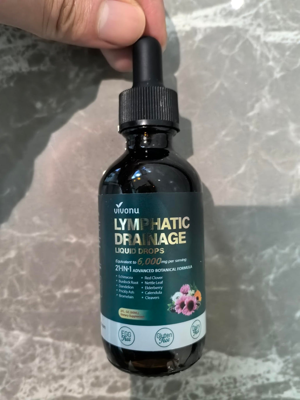 21-in-1 Lymphatic Drainage Drops for Liposomal, Immune & Lymph System Support Supplement for Women & Men with Echinacea, Dandelion, Burdock, Bromelain, Calendula, Turmeric & More, 2 FL OZ - FENGGESTORE20