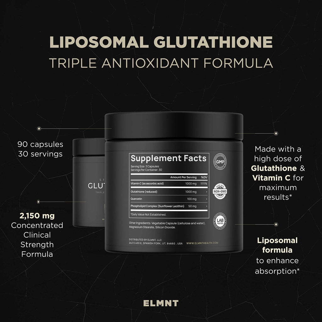 2150mg Super Liposomal Glutathione Supplement w. Vitamin C, Quercetin & Pure L Glutathione 2000mg Triple Action Formula Glutathione Liposomal Supplement - FENGGESTORE20