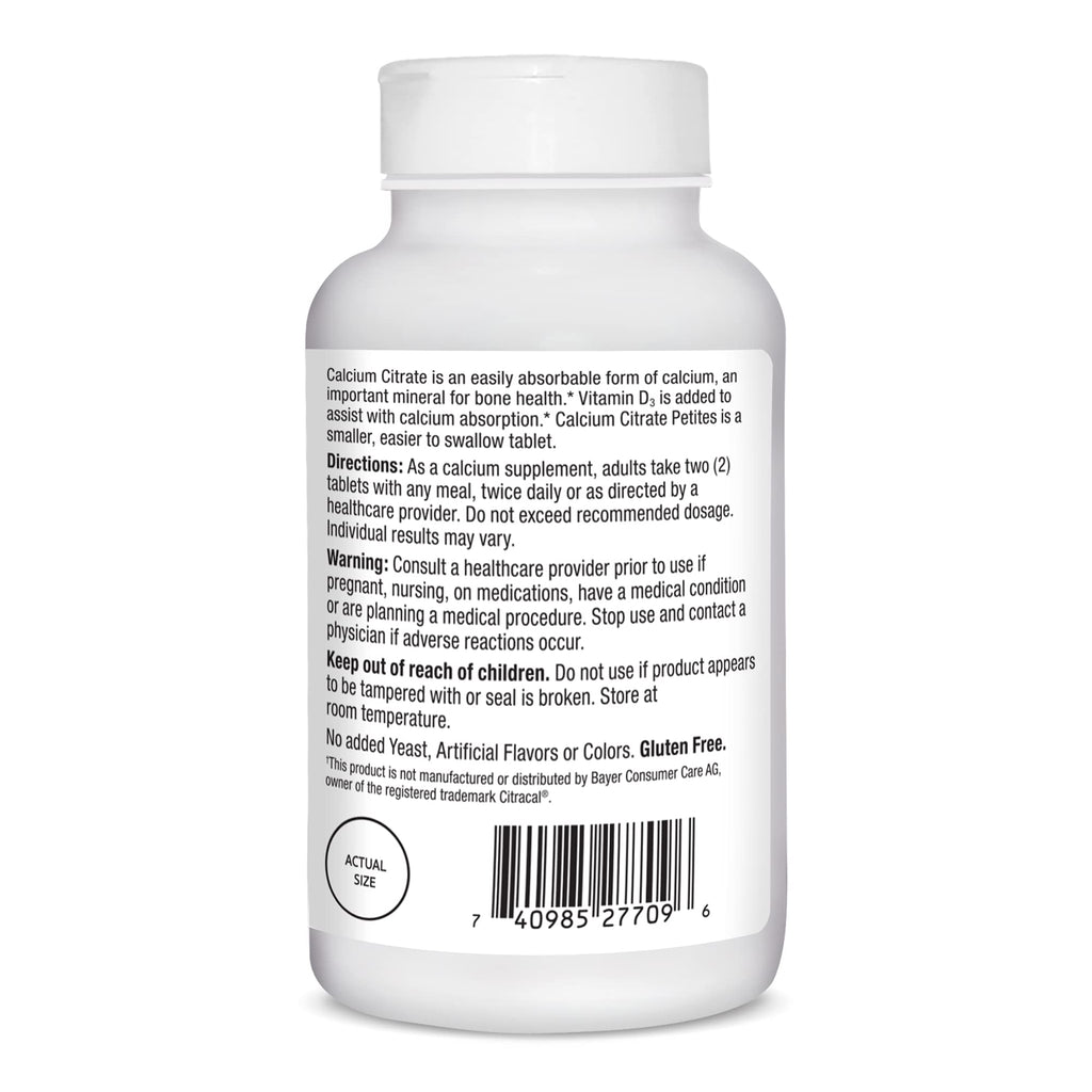 21st Century Calcium Citrate + D3 Petites Coated Tablets 200 ea - FENGGESTORE20