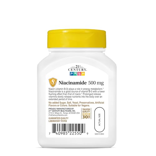 21st Century Niacinamide 500 mg Prolonged Release Tablets, 110 Count - FENGGESTORE20
