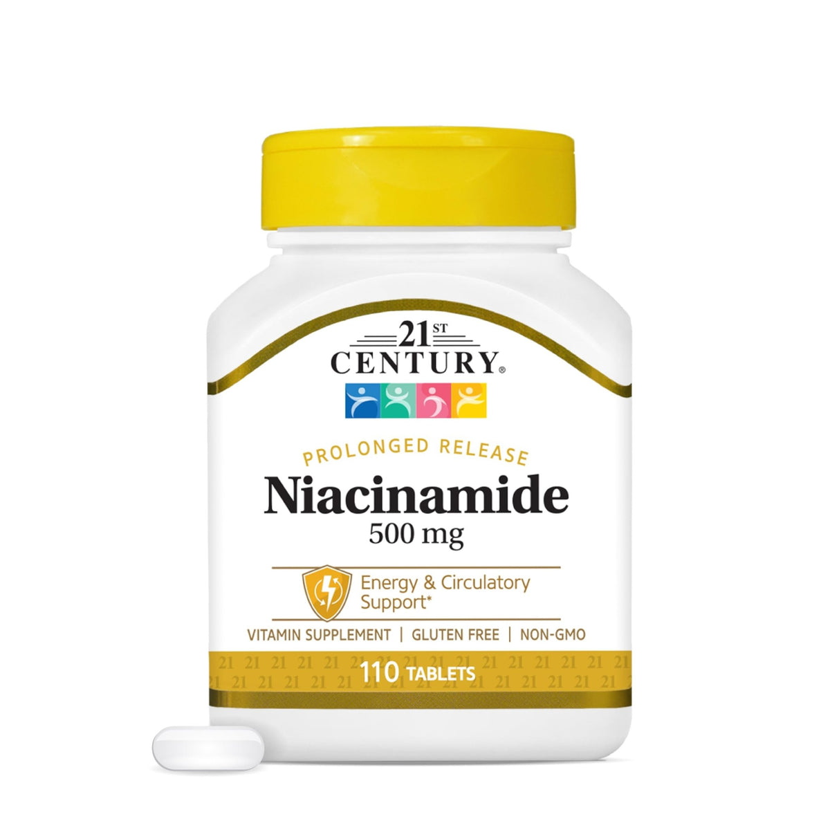 21st Century Niacinamide 500 mg Prolonged Release Tablets, 110 Count - FENGGESTORE20