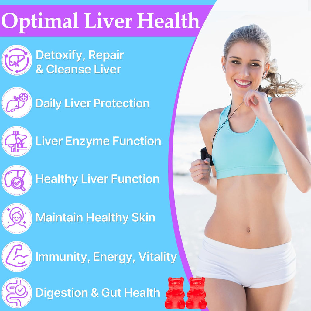3000mg Liver Detox Repair & Cleanse Gummies | Milk Thistle 2000mg with Turmeric Dandelion Root & Artichoke for Liver Detox, Liver Support & Renew, Antioxidant, - FENGGESTORE20