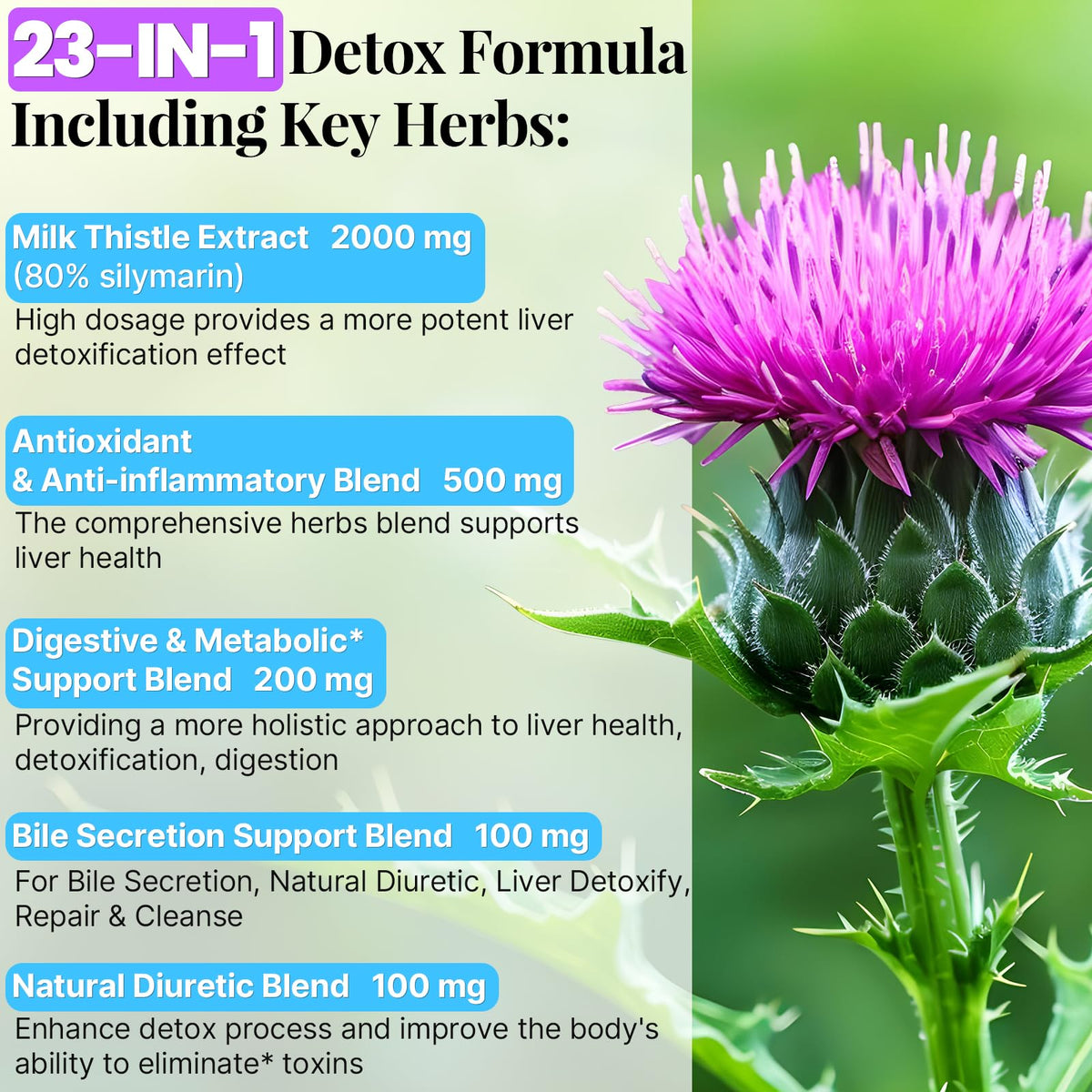 3000mg Liver Detox Repair & Cleanse Gummies | Milk Thistle 2000mg with Turmeric Dandelion Root & Artichoke for Liver Detox, Liver Support & Renew, Antioxidant, - FENGGESTORE20