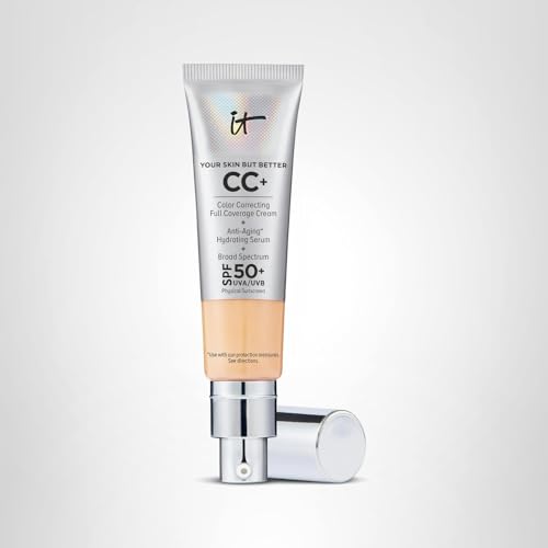 IT Cosmetics CC+ Cream (Medium) - Natural Full Coverage Foundation With SPF 50+, Color Corrector & Anti-Aging Hydrating Serum, Hyaluronic Acid + Peptides, Lightweight - 1.08 fl oz IT CosmeticsBuy Supplements Australia