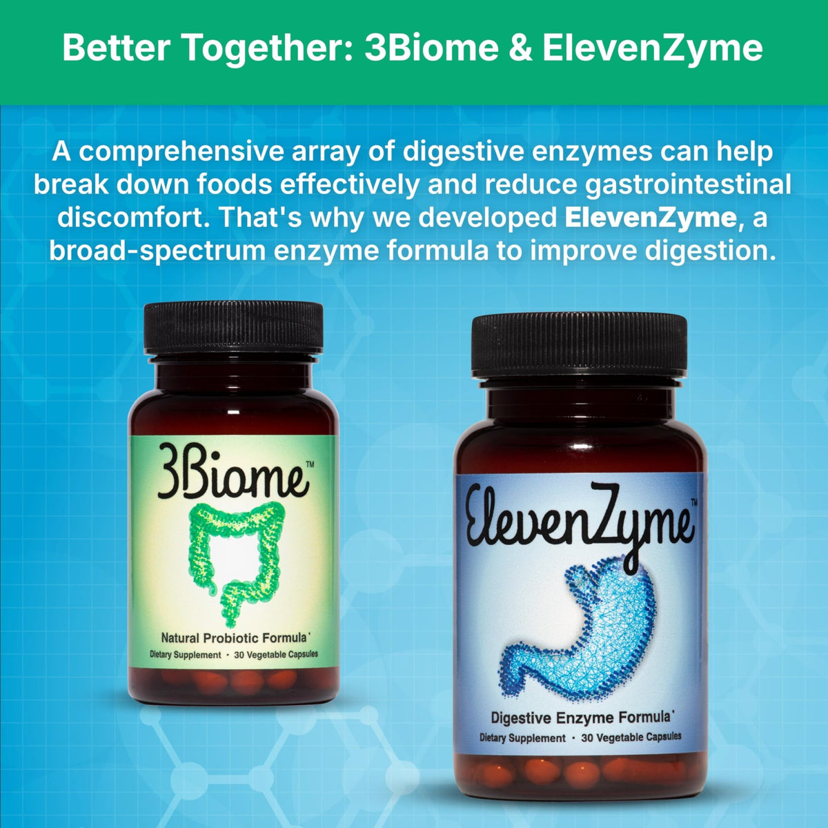 3Biome - Natural Probiotic Supplement - Non-GMO, Vegan, Gluten-Free - FENGGESTORE20