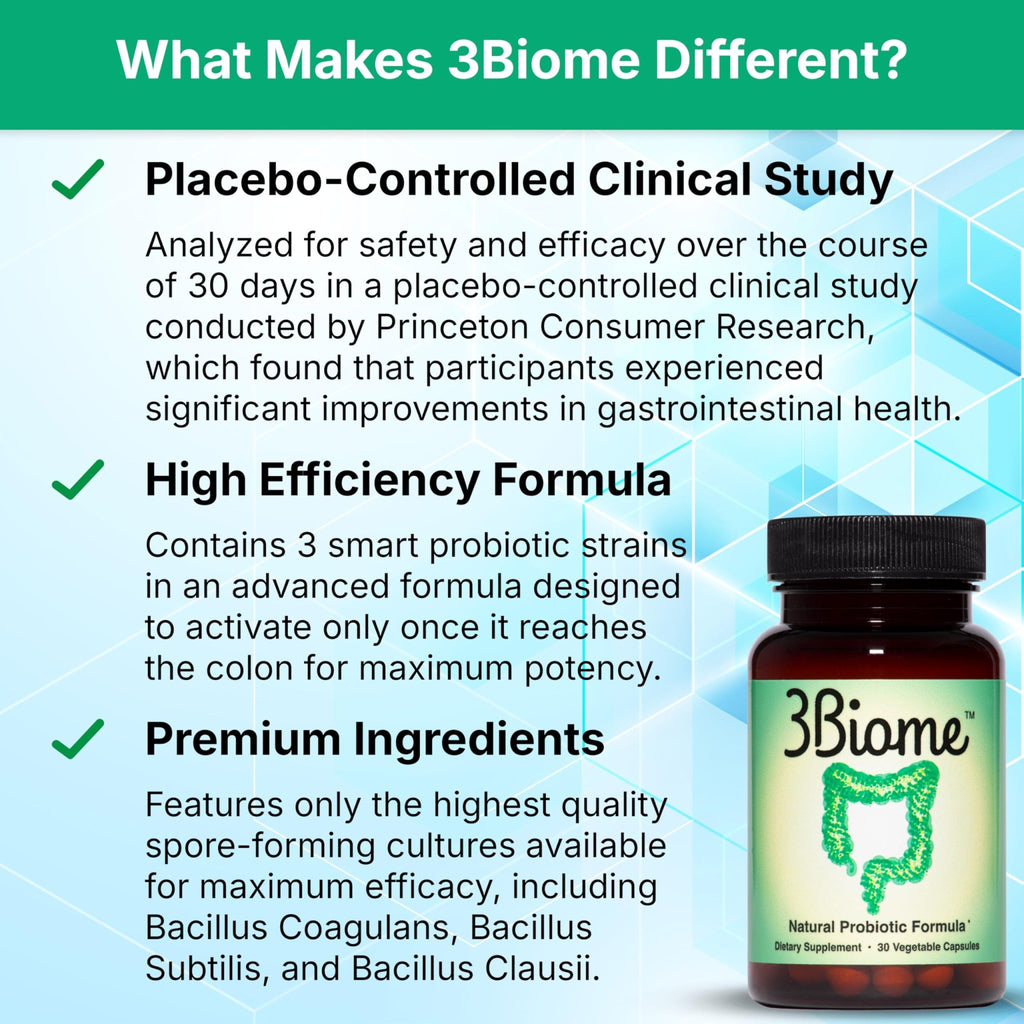 3Biome - Natural Probiotic Supplement - Non-GMO, Vegan, Gluten-Free - FENGGESTORE20