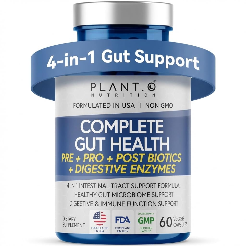 4-in-1 Gut Health Support – Prebiotics + Probiotics + Postbiotics + Digestive Enzymes – DE111 Spore Probiotic for Digestive Support & Bloating - FENGGESTORE20