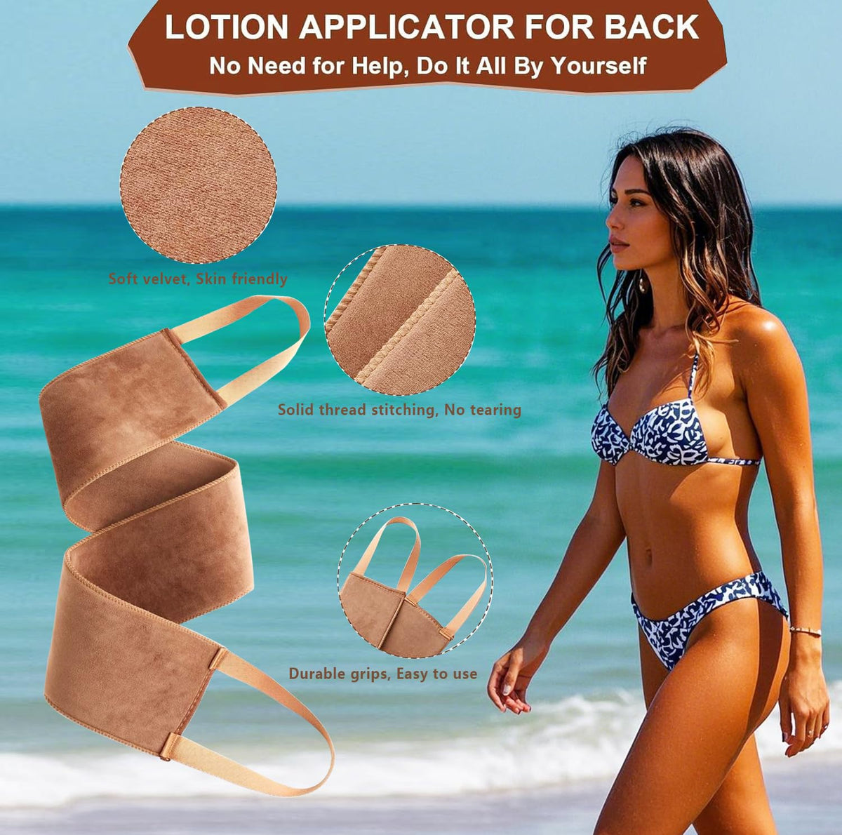 4 in 1 Luxury Velvet Tanning Mitt Self Tanning Mitt Applicator Self Tanner Brush Self Tanner Back Applicator - FENGGESTORE20
