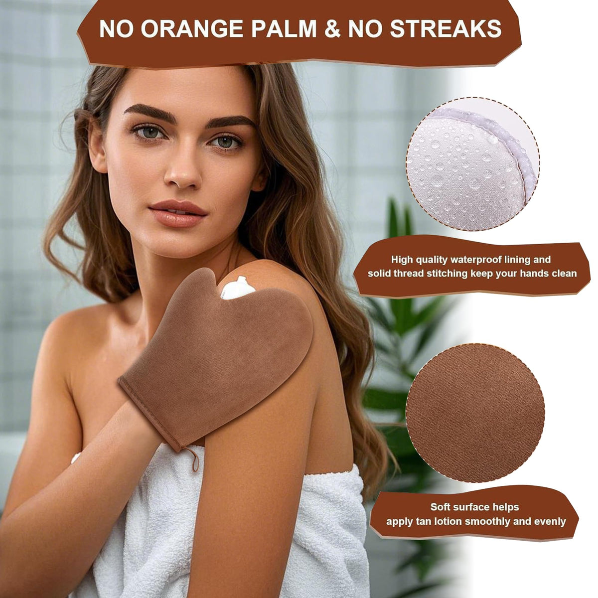 4 in 1 Luxury Velvet Tanning Mitt Self Tanning Mitt Applicator Self Tanner Brush Self Tanner Back Applicator - FENGGESTORE20