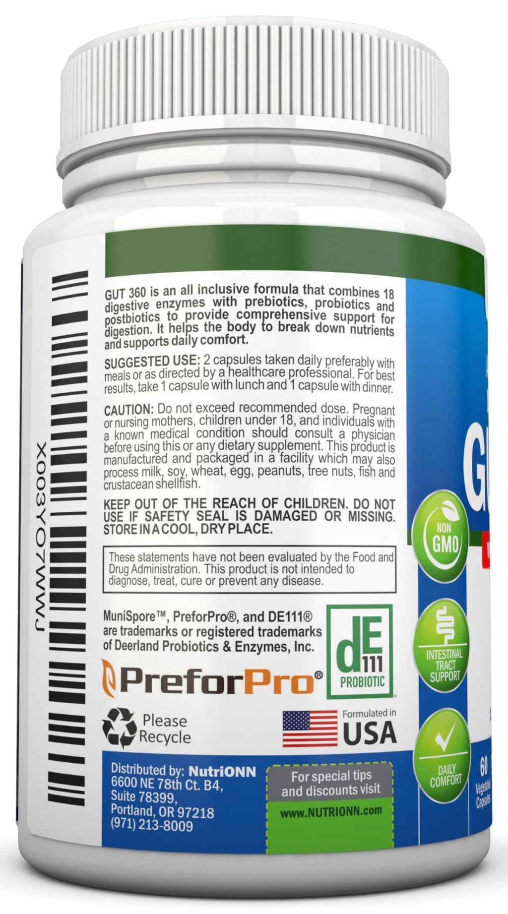 4-in-1 Probiotics, Prebiotics & Postbiotics with 18 Digestive Enzymes for Women & Men - Complete Gut & Digestive Support Supplement - FENGGESTORE20