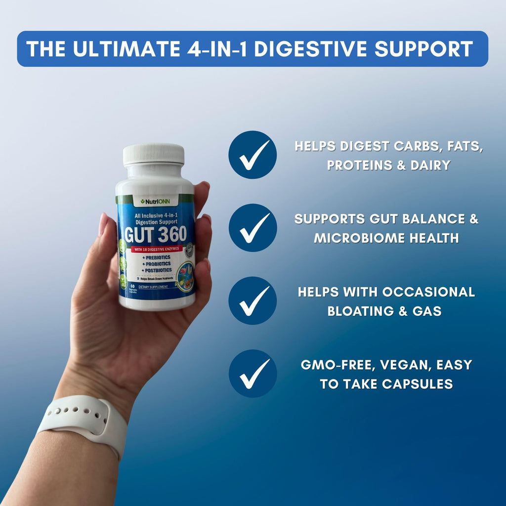 4-in-1 Probiotics, Prebiotics & Postbiotics with 18 Digestive Enzymes for Women & Men - Complete Gut & Digestive Support Supplement - FENGGESTORE20