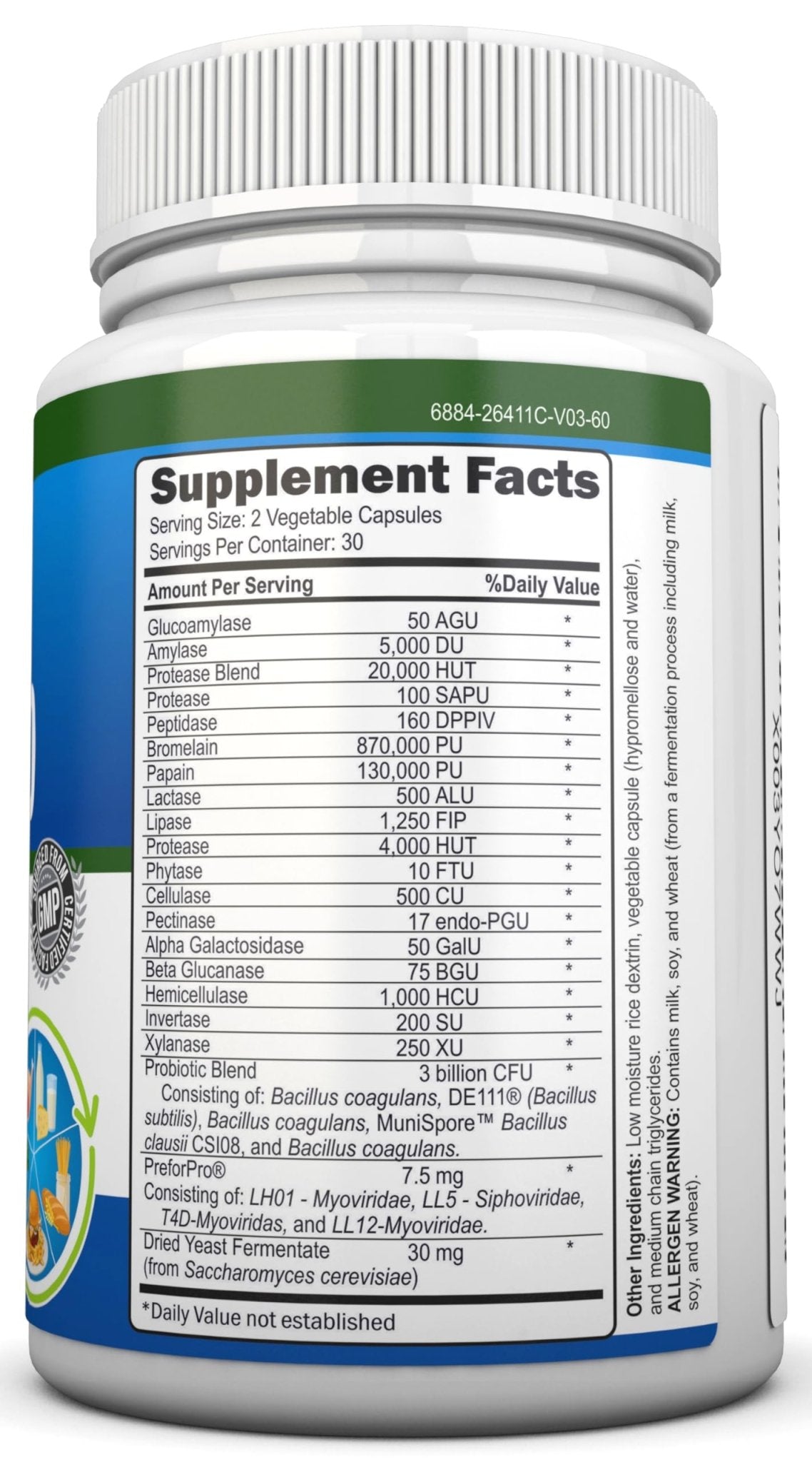 4-in-1 Probiotics, Prebiotics & Postbiotics with 18 Digestive Enzymes for Women & Men - Complete Gut & Digestive Support Supplement - FENGGESTORE20