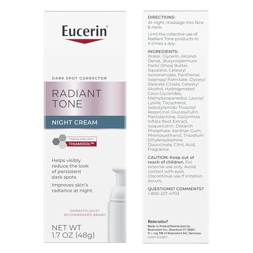 Eucerin Radiant Tone Night Cream, Dark Spot Corrector with Thiamidol, Night Moisturizer for Face Helps Visibly Reduce the Look