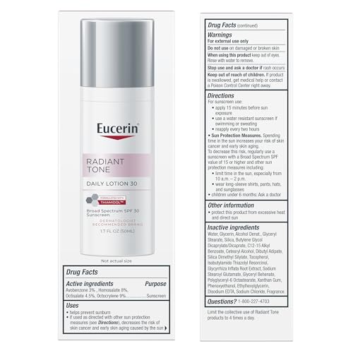 Eucerin Radiant Tone Daily Face Lotion with SPF 30, Dark Spot Corrector with Thiamidol, Face Moisturizer Helps Visibly Reduce