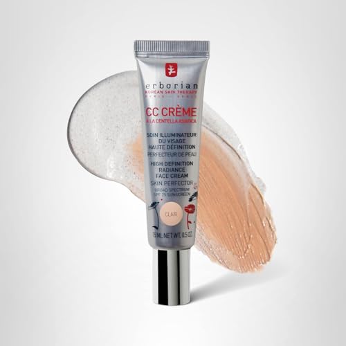 Erborian Color Correcting CC Cream with Centella Asiatica, Fair (Clair) - Light Multi-Purpose Facial Concealer with Illuminating Finish Soothes & Hydrates