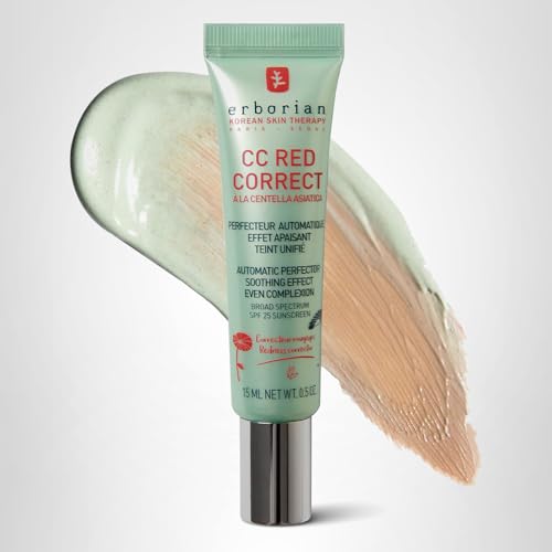 Erborian CC Red Correct - Skincare-First Green Color Corrector with Centella Asiatica, Illuminating Color Corrector