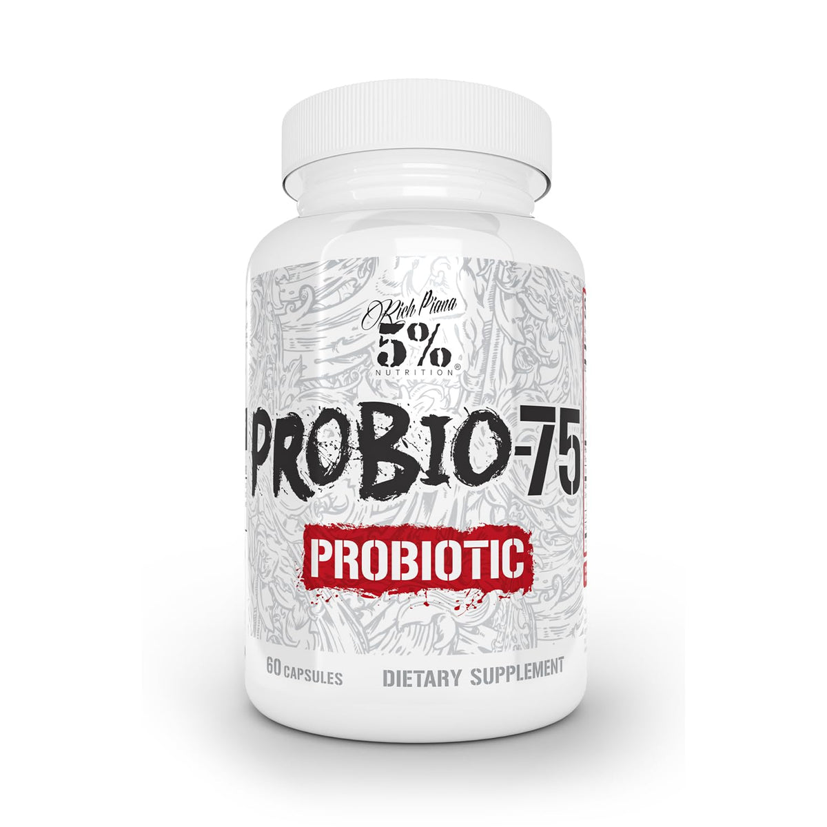 5% Nutrition Rich Piana Probio-75 Billion CFUs | Vegan, 14 Unique Strains - FENGGESTORE20
