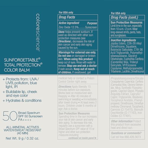 Colorescience Sunforgettable Total Protection Color Balm SPF 50, for Cheeks & Lips | Berry ColorescienceBuy Supplements Australia
