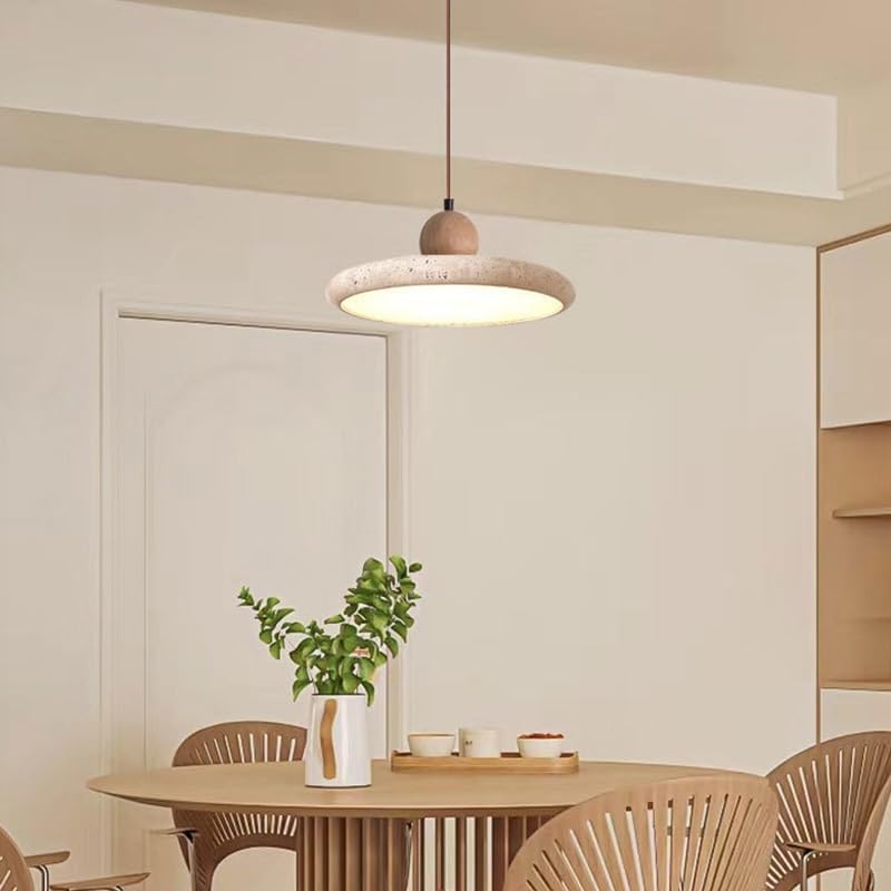 BFFGKGL Modern Minimalist Dome Yellow Travertine Bedside Pendant Light Nordic Natural Stone Hanging Lamp Japanese Vintage Marble Industry Kitchen Island Chandelier for Bedroom Living Room Dining Room BFFGKGLBuy Supplements Australia
