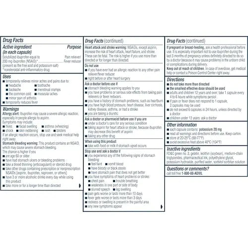 Advil Liqui-Gels Pain Reliever And Fever Reducer, Pain Medicine For Adults With Ibuprofen 200mg For Headache, Backache, Menstrual Pain And Joint Pain Relief - 40 Liquid Filled Capsules AdvilBuy Supplements Australia