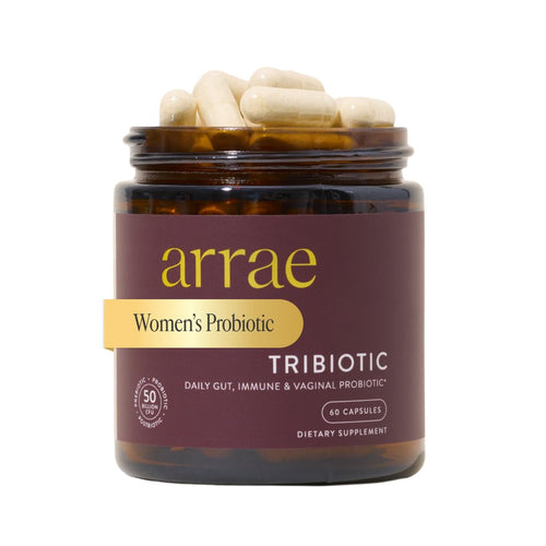 Arrae Tribiotic, Probiotics for Women, Support for Vaginal pH Balance, Gut, Immune, and Feminine Health, Prebiotics, Probiotics, Postbiotics, 60 Count Arrae buy supplements Au