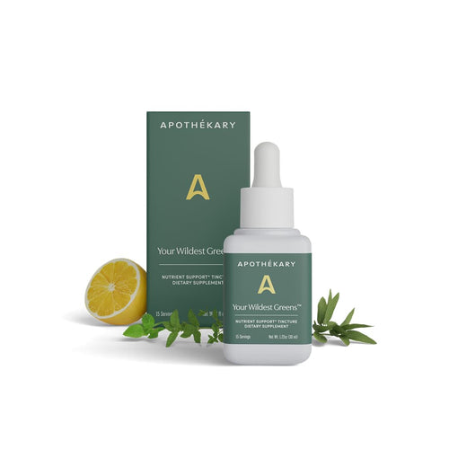 Apothékary Your Wildest Greens Herbal Liquid Drops, All-in-One Daily Superfood Supplement, Vitamin & Mineral Support, 5X Potency of Greens Powders, Sugar Free, Calorie Free, (15 Servings) 1.22oz ApothékaryBuy Supplements Australia